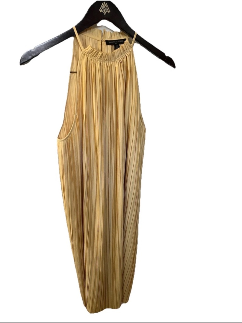 Banana Republic Yellow Halter Pleated Maxi Dress  Women’s M - NWT